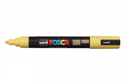 Маркер UNI "POSCA" PC-5M, 1,8-2,5 мм, наконечник пулевидный, цвет соломенно-желтый