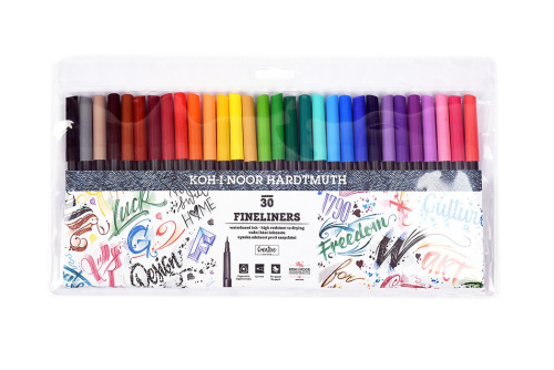 Набор линеров Koh-I-Noor "Fineliners" 0,3 мм, 30 цв