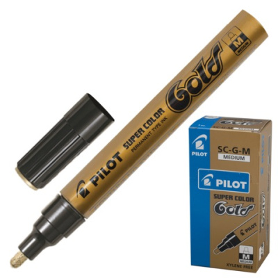 Маркер лаковый Pilot 2 мм, с круглым наконечником, золото