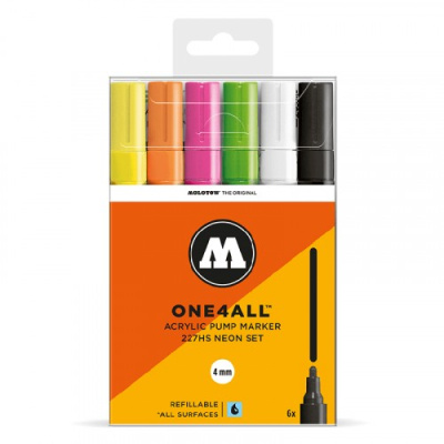 Набор маркеров Molotow "ONE4ALL 227HS Basic-Set 2" 2 мм, 6 шт