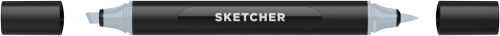 Маркер для скетчинга Molotow "Sketcher" CG520 c кистью и скошенным пером cool grey 3