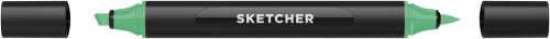 Маркер для скетчинга Molotow "Sketcher" G360 c кистью и скошенным пером emerald middle
