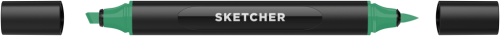 Маркер для скетчинга Molotow "Sketcher" G365 c кистью и скошенным пером emerald