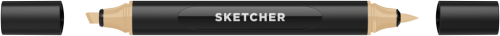 Маркер для скетчинга Molotow "Sketcher" BE445 c кистью и скошенным пером milk coffee middle