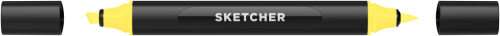 Маркер для скетчинга Molotow "Sketcher" Y020 c кистью и скошенным пером lemon yellow