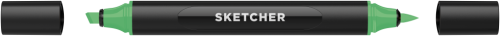 Маркер для скетчинга Molotow "Sketcher" YG395 c кистью и скошенным пером leaf green