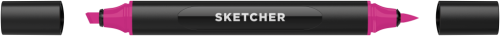 Маркер для скетчинга Molotow "Sketcher" P175 c кистью и скошенным пером deep pink