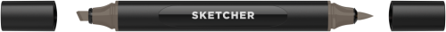 Маркер для скетчинга Molotow "Sketcher" WG585 c кистью и скошенным пером warm grey 4