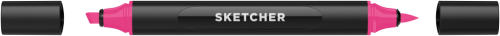 Маркер для скетчинга Molotow "Sketcher" P165 c кистью и скошенным пером shock pink
