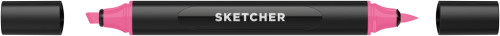 Маркер для скетчинга Molotow "Sketcher" P160 c кистью и скошенным пером shock pink middle