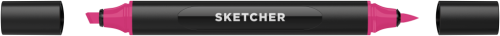 Маркер для скетчинга Molotow "Sketcher" P170 c кистью и скошенным пером shock pink dark