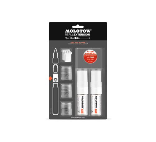 Набор маркеров Molotow "411EM" 2 шт + 2 перьев