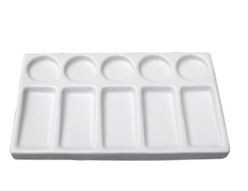 Палитра фарфоровая прямоугольная "Сонет" 11х19 см 10 ячеек