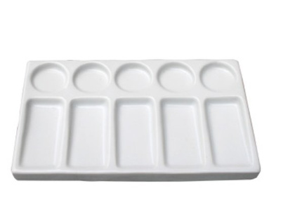 Палитра фарфоровая прямоугольная "Сонет" 11х19 см 10 ячеек