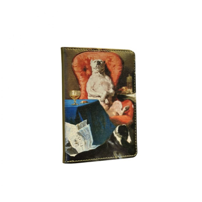 Обложка для паспорта "Мопс в кресле"