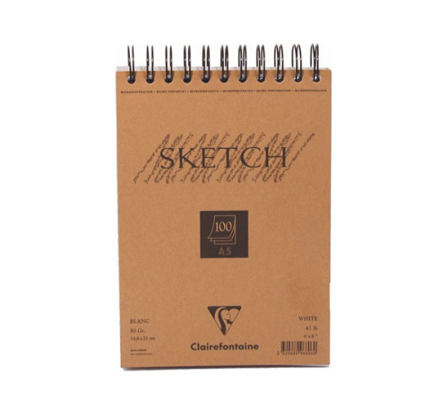 ?Блокнот для эскизов на спирали Clairefontaine "Sketch" А5 100 л 90 г