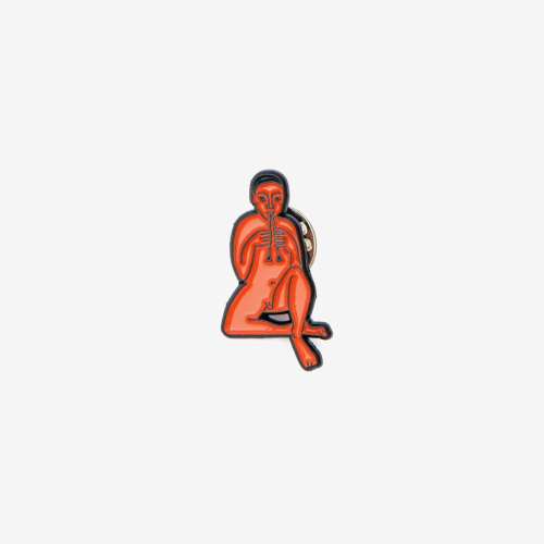 Значок металлический "Эрмитаж Человечек с флейтой"