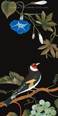 Открытка "Флорентийская мозайка: Щегол" 110х110 мм