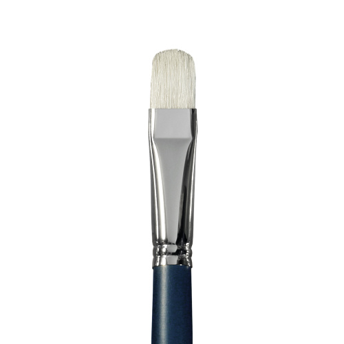 Кисть щетина №16 овальная Альбатрос "Байкал" длинная ручка синяя