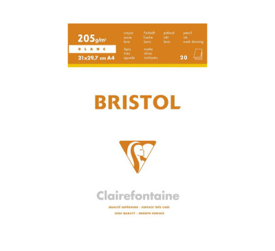 ?Блокнот для черчения и рисования Clairefontaine "Bristol" А4 20 л 205 г