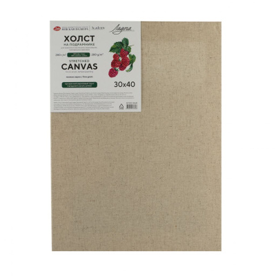 Холст грунтованный на подрамнике "Ладога" 30х40 см, 280 г, 55% лён, 45% хлопок, прозрачный акриловый