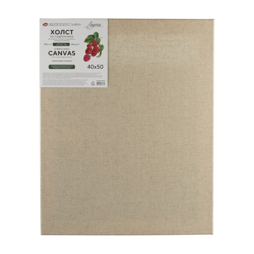 Холст грунтованный на подрамнике "Ладога" 40х50 см, 280 г, 55% лён, 45% хлопок, прозрачный акриловый