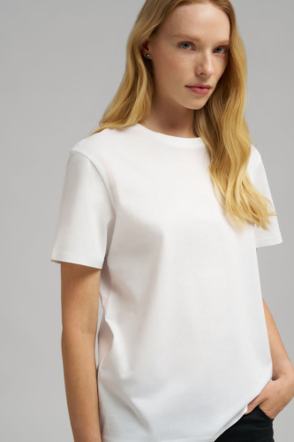 Футболка прямого кроя из мерсеризованного хлопка