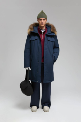 Длинный пуховик с натуральным пухом