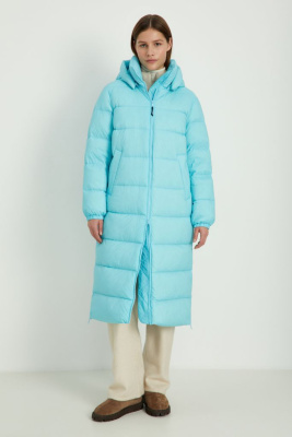 Пуховое пальто с воротником-стойкой