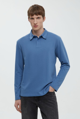 Поло с длинным рукавом из хлопка