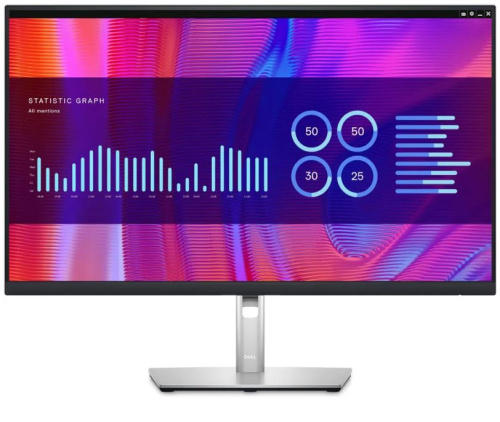 Монитор 27" Dell P2723DE 16:9, IPS, QHD, 5ms, 60Hz, 350cd, HDMI, DP, USB, USB-C, LAN, HAS