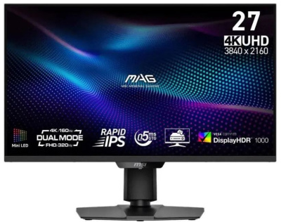 Монитор 27" MSI MAG 274UPDF E16M 9S6-3CF09H-029 16:9, IPS Mini-LED, UHD/FHD, 0,5ms, 400cd, 160Hz/320Hz, HDMI, DP, USB-C, HAS