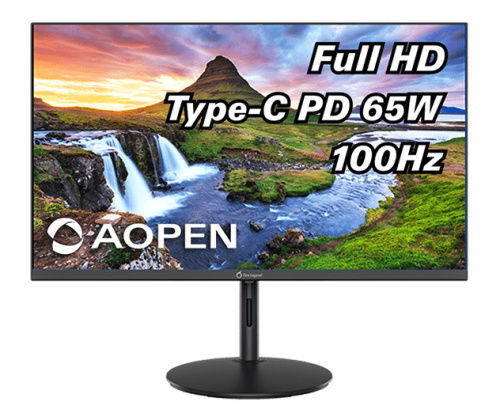 Монитор 23,8" Acer AOPEN 24SH2YEbmihux UM.QS2EE.E22 black, IPS, 1920x1080, 100Hz, 1/4ms, 250cd/m2, 178°/178°, HDMI, Type-C, Audio out, Speakers 1Wx2,