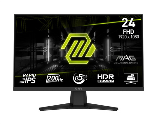 Монитор 23,8" MSI MAG 244F 9S6-3BC41H-011 1920x1080 Rapid IPS 0,5ms(GTG), 200Hz, 16:9 Flat, 1000:1,100M:1,300nits,178/178,1xHDMI 2.0,1xDP 1.2, Tilt,VE