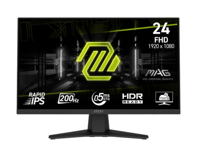 Монитор 23,8" MSI MAG 244F 9S6-3BC41H-011 1920x1080 Rapid IPS 0,5ms(GTG), 200Hz, 16:9 Flat, 1000:1,100M:1,300nits,178/178,1xHDMI 2.0,1xDP 1.2, Tilt,VE
