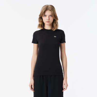 Женская хлопковая футболка Lacoste свободного кроя