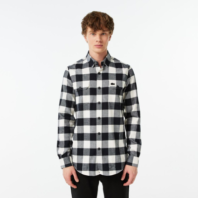 Мужская клетчатая рубашка Lacoste приталенного кроя