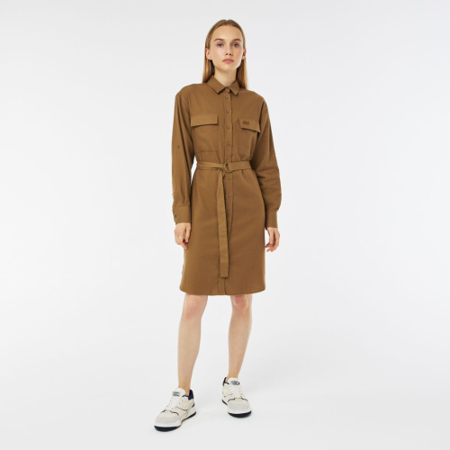 Платье Lacoste стандартного кроя с длинными рукавами и поясом