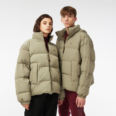 Дутая короткая куртка Lacoste унисекс