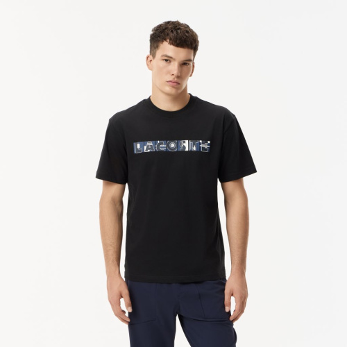 Мужская хлопковая футболка Lacoste свободного кроя