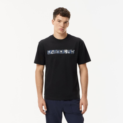 Мужская хлопковая футболка Lacoste свободного кроя