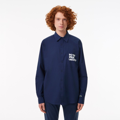 Мужская рубашка Lacoste свободного кроя с принтом