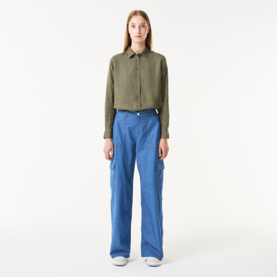 Женские прямые джинсовые брюки Lacoste свободного кроя