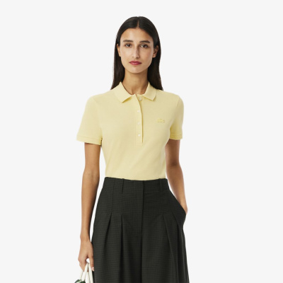 Женское поло Lacoste приталенного кроя из эластичного хлопка