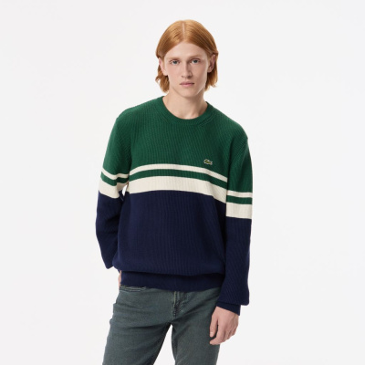 Мужской свитер Lacoste в полоску классического кроя