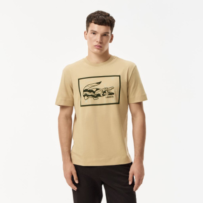 Мужская хлопковая футболка Lacoste стандартного кроя