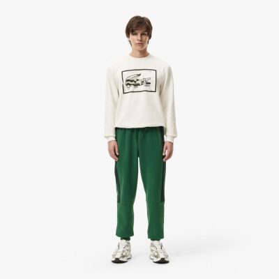 Мужские хлопковые спортивные брюки Lacoste приталенного кроя