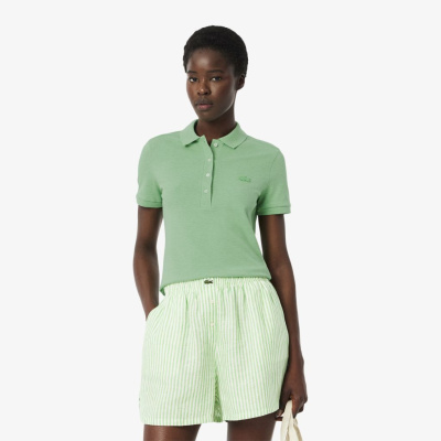 Женское поло Lacoste приталенного кроя из эластичного хлопка