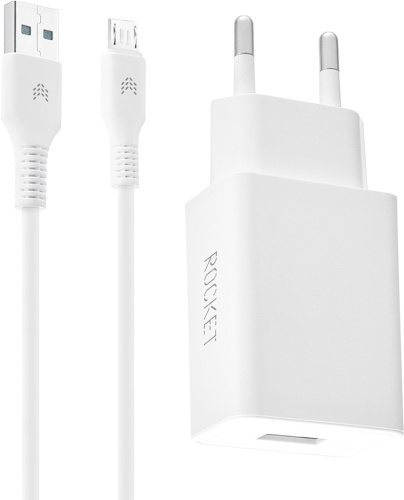 Зарядное устройство Rocket Base Combo с кабелем microUSB Белое