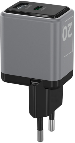 Зарядное устройство Akai CH-6A32 USB / USB-C 2-в-1 Серое